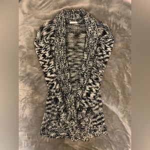 Back and White Long Warm Cardigan